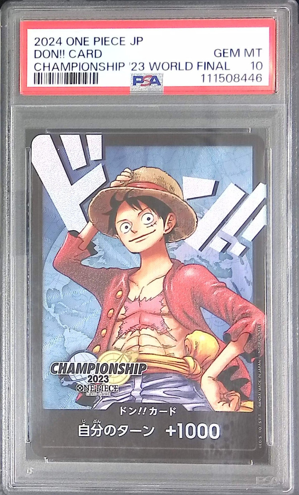 DON/CARD/27 Don!! Card Luffy CS2023 PSA10 111508446 Championship