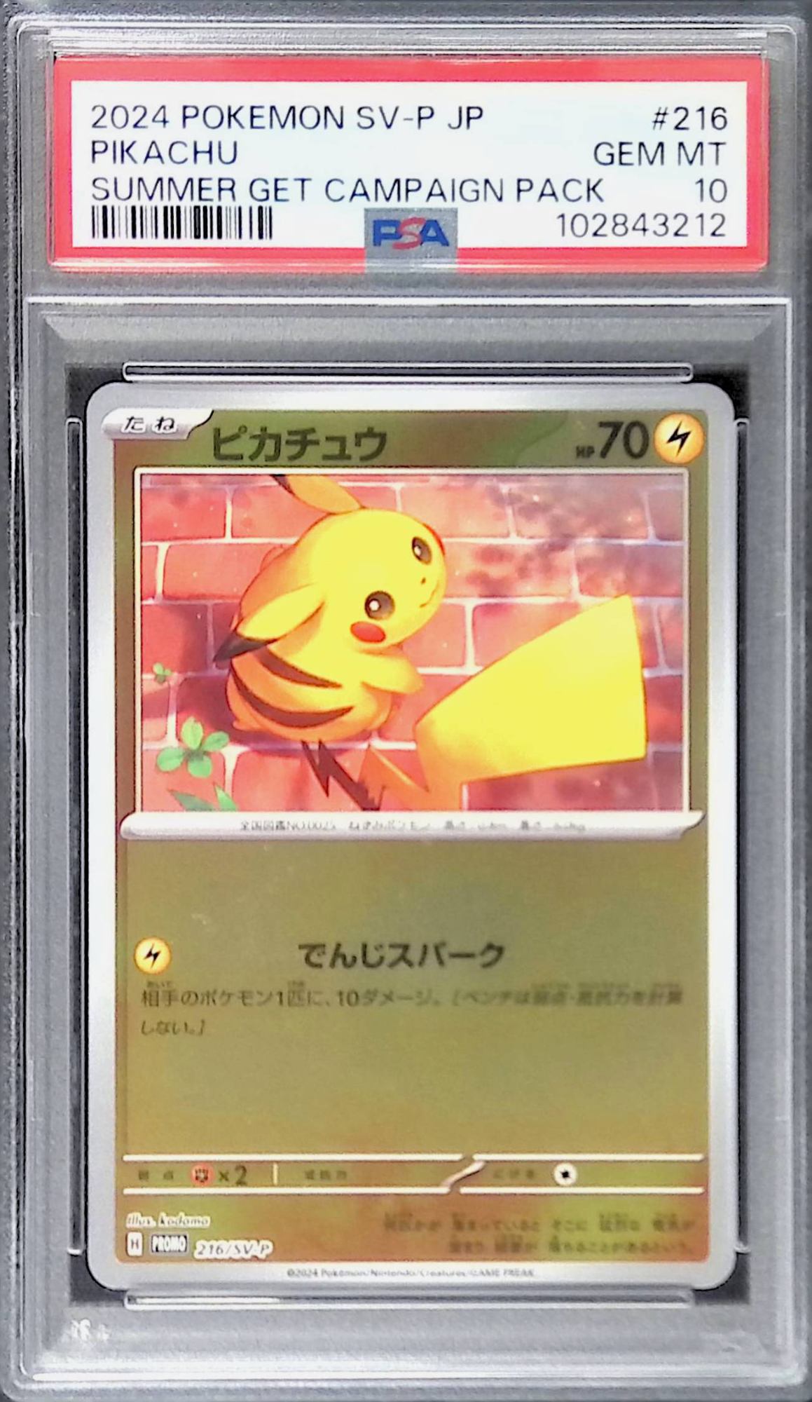 216/SV-P/PROMO Pikachu PSA10 Pokemon card summer is here!