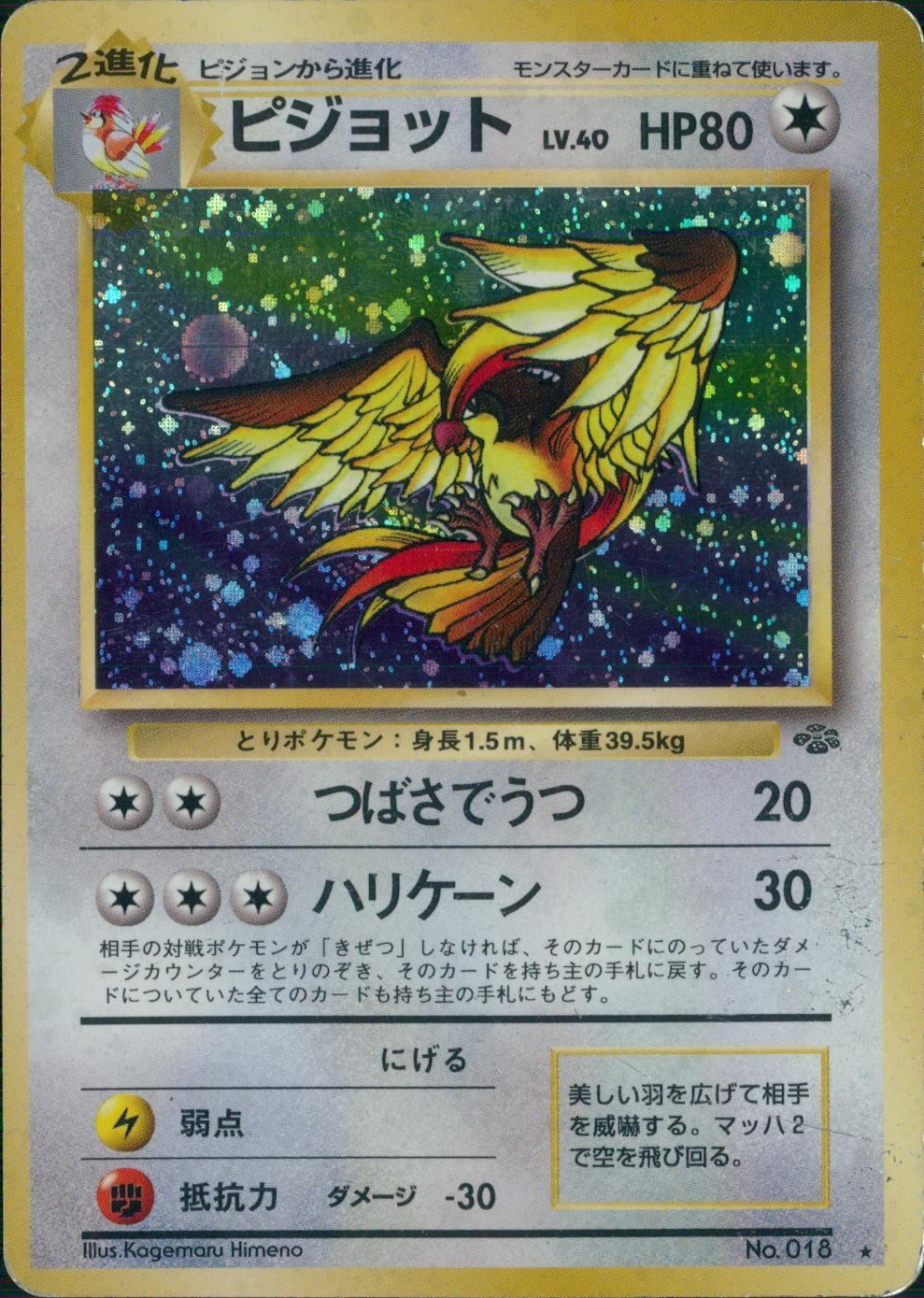 【状態B】No.018/OLDBACK ピジョット Lv.40/HP80/旧裏