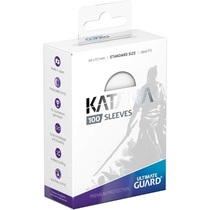 Ultimate Guard Katana Sleeves, Standard Size, 100 Card Sleeves, Clear