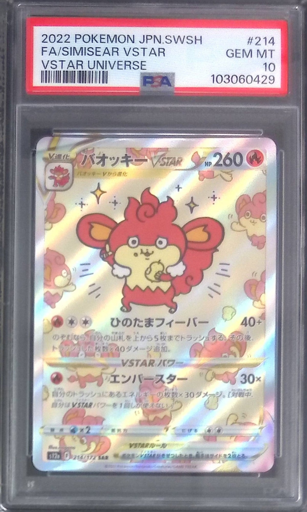 214/172 バオッキー VSTAR SAR PSA10 103060429