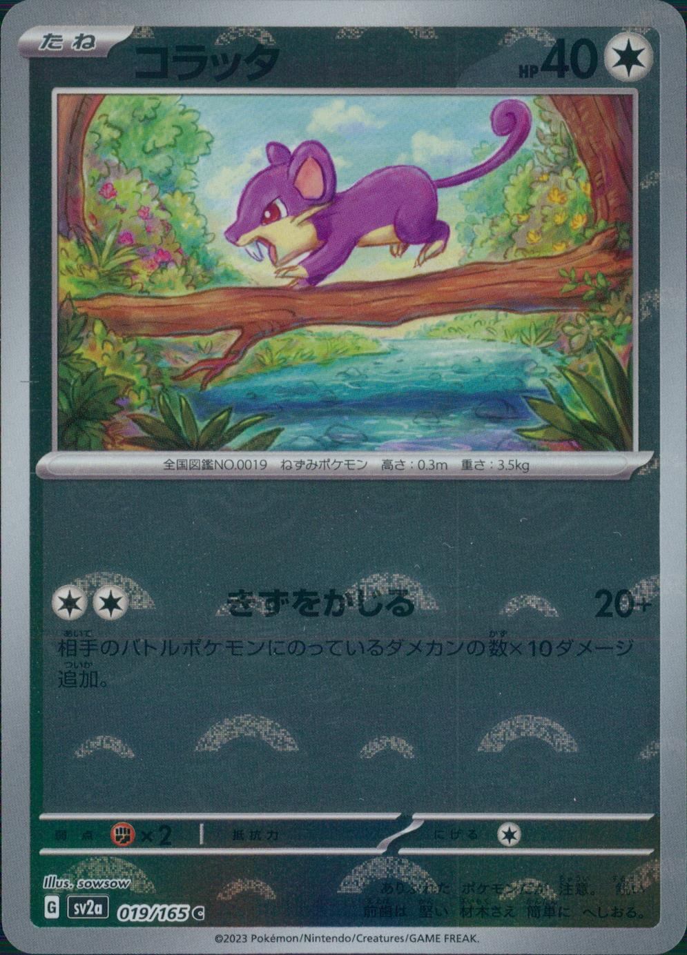 019/165/SV2A/BM1/C ミラー)コラッタ(モンスターボール柄)