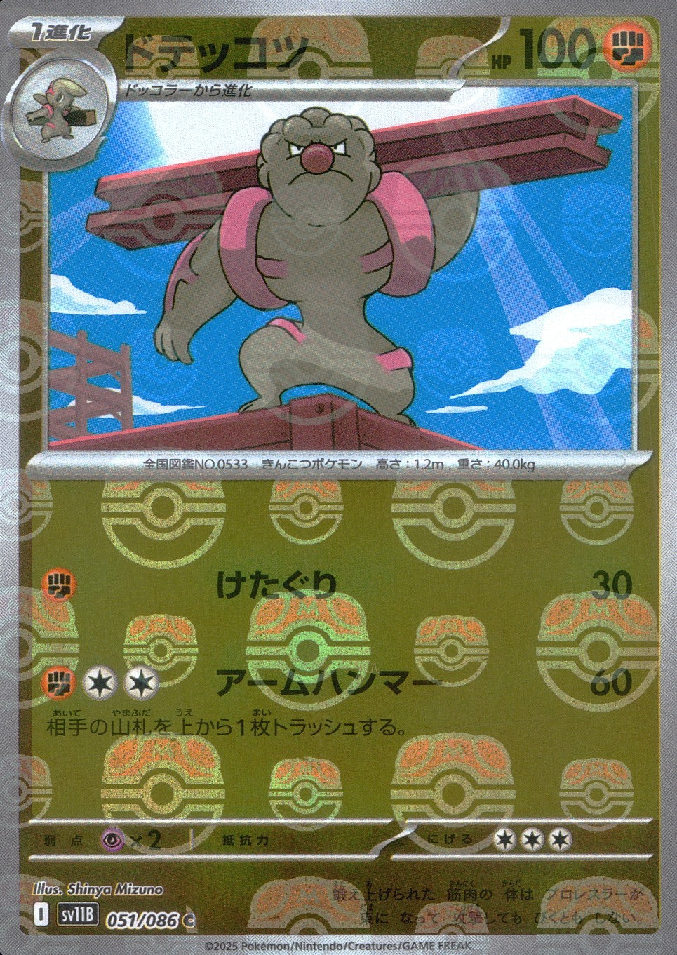 051/086/SV11B/BM2/C ミラー)ドテッコツ(マスターボール柄)