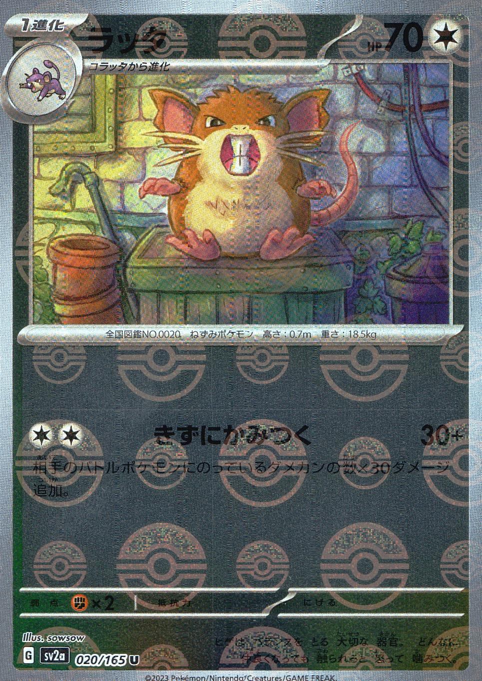020/165/SV2A/BM1/U ミラー)ラッタ(モンスターボール柄)