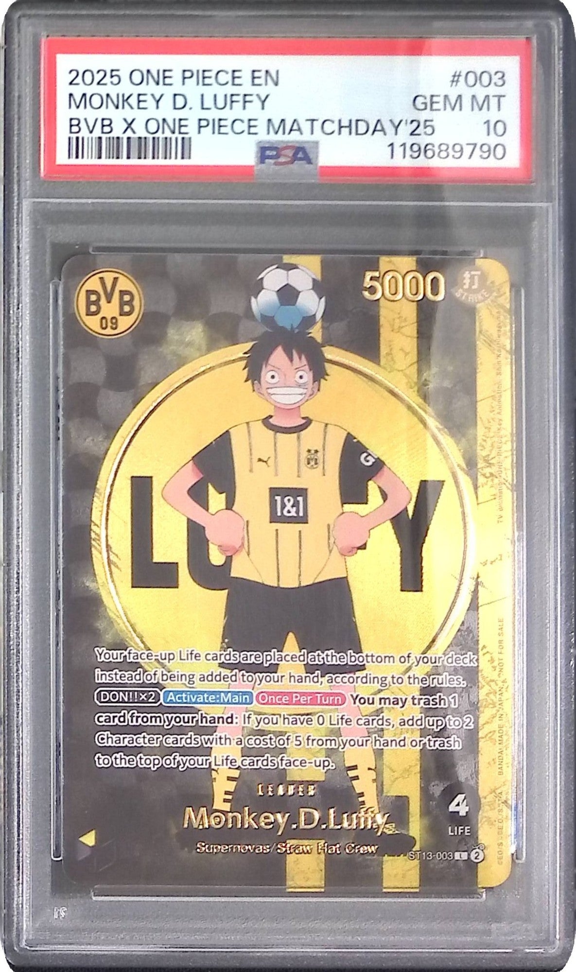ST13-003 Monkey.D.Luffy PSA10 119689790